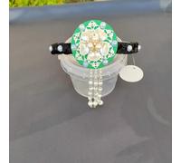 Korean Version Tassel Flower Hairband, Traditional Classical Ethnic Style Headdress Hair Hoop(Style2-Green)