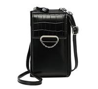 Korean Vertical Women's Multi Functional Large Capacity Single Shoulder Messenger Bag over The Shoulder Bags for Women (Black, One Size)