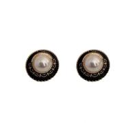 Korean vintage circle pearl earrings, light luxury, minority, high-end temperament