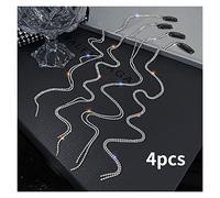 Korean women's braided color rope dirty braids hairpin hair flash diamond chain ponytail ornament headdress(4)