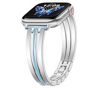 KOREDA Slim Gold Bands Compatible for Apple Watch Band 38mm 40mm 41mm 42mm 44mm 45mm 46mm 49mm Series 11 10 9 8 7 SE Ultra Women, Thin Metal Dressy Jewelry Bracelet Strap for iWatch Series 6/5/4/3/2/1