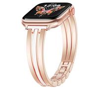 KOREDA Slim Gold Bands Compatible for Apple Watch Band 38mm 40mm 41mm 42mm 44mm 45mm 46mm 49mm Series 11 10 9 8 7 SE Ultra Women, Thin Metal Dressy Jewelry Bracelet Strap for iWatch Series 6/5/4/3/2/1