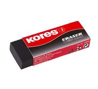 Kores - Black PVC Rubber Erasers - KE-20 Block Shape Erasers with Paper Sleeve - 60 x 21 x 10mm - School Supplies,Back to School, Cute Stationary, Office Supplies - Pack of 20