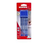 Kores - Blue Ballpoint Pens - K1, 1mm, Triangular, Fade Resistant, Smudge-Proof Ink - Back to School Supplies, Crafts and Writing Pens, Pens Multipack - Set of 4