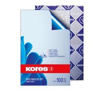 Kores - Blue Carbon Paper for Handwriting, No Smearing and Reusable, School and Office Supplies, Format A4, 21 x 29.7 cm, Pack of 100 Sheets, Handwriting, Blue, 100 Sheets