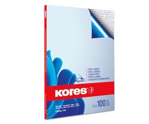 Kores - Blue Carbon Paper for Handwriting, No Smearing and Reusable, School and Office Supplies, Format A4, 21 x 29.7 cm, Pack of 100 Sheets, Handwriting, Blue, 100 Sheets