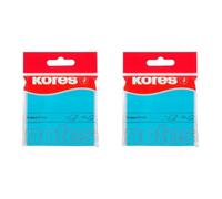 Kores - Blue Lined Sticky Notes - Coloured, Self-Stick Notes, Memo Block, Notepad, Back to School Supplies, Teacher Supplies, Office Supplies - 75 x 75mm, Pack of 2 x 100 Sheets