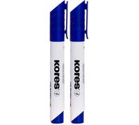 Kores - Blue Whiteboard Marker Pens - K-Marker XW1, with Round Tip and Low-Odour Ink - Dry Wipe Marker Pens - Back to School Supplies, Office Supplies - Single Pack (Pack of 2)