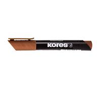 Kores - Brown Permanent Marker Pens - K-Marker XP2, Chisel Tip with Low-Odour Ink - Waterproof Marker Pens for All Surfaces - Back to School Supplies, Office Supplies - Pack of 12
