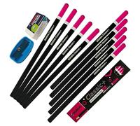 Kores Classic+ Writing Pencils, BLACK Bonded Dark Lead Pencils, Pack of 10, Wood Pencils Sharpener Eraser Pack, Ideal for School Office Home Nursery Use