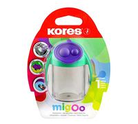Kores - Double Hole Pencil Sharpener - MigOo Sharpener with Container - Back to School Supplies, Office Supplies, Cute Stationery - Pack of 1 in Assorted Colours