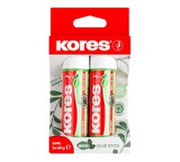 Kores - Eco Glue Stick - Strong Hold Adhesive Glue, Safe, Non-Toxic, with Recycled and Natural Materials - Back to School Stationery, Stationery Supplies, Office Supplies - Pack of 2 x 40g
