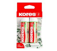 Kores - Eco Glue Stick - Strong Hold Adhesive Glue, Safe, Non-Toxic, with Recycled & Natural Materials - University Essentials, Back to School Stationery, Office Supplies - Pack of 2 x 20g