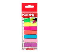 Kores Film Index Tabs - Self-Adhesive Page Markers for Books, Planners and Study Notes, 12 x 45 mm, 8 Assorted Colours, 25 Sheets per Colour, Pack of 200