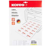 Kores Film Labels Transparent Laser + Copier 97.0 x 42.3 mm 10 Sheets 120 Labels Tear-Resistant Waterproof Washable