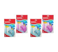 Kores GEO-15 4-Piece Geometry Set - Protractor, Set Square, Ruler and Compass for School Maths and Technical Drawing, Random Colours, Polybag Pack (Pack of 2)