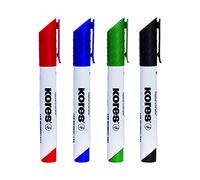 Kores - K-Marker XW2: Coloured Whiteboard Marker Pens with Chisel Tip, Dry Wipe and Low-Odour Ink, School and Office Supplies, Set of 4 Assorted Colours,green
