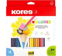 Kores - Kolores, 24 Triangular Shape Colouring Pencils - Coloured Pencils with
