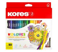 Kores Kolores Hobby Coloured Pencils, Triangular (Box of 50 Assorted Colours), BB93350