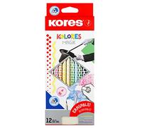 Kores - Kolores Magik, Erasable Colouring Pencils - Includes Rubber - Coloured Pencils with Soft Lead, Triangular Shape, FSC Wood - Back to School Supplies - Set of 12 in Assorted Colours