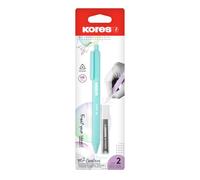 KORES - M2 Grafitos - Mechanical Pencil with Rubber in Assorted Colours - Rubber End, Soft, HB Lead - Mechanical Pencil, HB Pencils, School Pencils- Single Pack with 12 Refill Leads