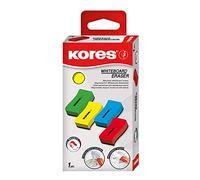 Kores Magnetic Whiteboard Eraser - Lightweight Ergonomic Dry Wipe Eraser for Office and Classroom Whiteboards, Magnetic Attachment, Random Colours, 110 x 55 mm, Pack of 1