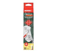 Kores - Mathmagic: HB Graphite Pencils for Kids with Soft Lead, Eraser Tip and Multiplication Table, Triangular Shape, School and Office Supplies for Writing, Drawing and Sketching, Pack of 12, Black