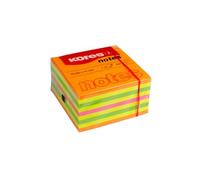 Kores - Multicolour Sticky Notes - Neon Coloured Cubo Summer, Self-Stick Notes, Memo Block, Notepad, Back to School Supplies, Teacher Supplies, Office Supplies - 75 x 75mm, Pack of 1 x 450 Sheets