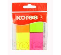 Kores - Multicolour Sticky Notes - Neon Coloured, Self-Stick Notes, Memo Block, Notepad, Back to School Supplies, Office Supplies - 40 x 50mm, Pack of 4 x 50 Sheets