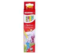 Kores - Pencils Set with End Dipped - Fantasy Grafitos for Kids, HB, Soft, Triangular - Back to School Supplies, HB Pencils, Pencil Set, Art Supplies, Office Supplies - Pack of 12