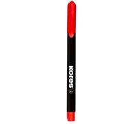 Kores - Red Permanent Marker Pens - K-Marker P1, Fine Fibre Tip with Low-Odour Ink - Waterproof Marker Pens for All Surfaces - Back to School Supplies, Office Supplies - Pack of 12