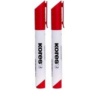 Kores - Red Whiteboard Marker Pen - K-Marker XW1, Bullet Tip with Low-Odour Ink - Dry Wipe Marker Pens - Back to School Supplies, Office Supplies - Pack of 2