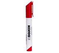 Kores - Red Whiteboard Marker Pens - K-Marker XW2, Chisel Tip with Low-Odour Ink - Dry Wipe Marker Pens - Back to School Supplies, Office Supplies - Pack of 12