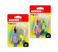 Kores ROLLiX Correction Tape Roller - 8 m x 5 mm - Bold, Cheerful Designs Inspire - Comfortable Ergonomic Shape - No Drying Time - Controlled Application - Pack of 1