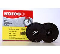 Kores - Silk Typewriter Ribbon, Black/red, Standard DIN Double Spool