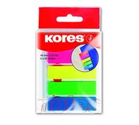 Kores - Sticky Tabs - Film Index Tabs - Revision Supplies, Bible Tabs, Page Markers Tabs, Book Markers, Clear Sticky Tabs - 12 X 45mm, 5 x 25 Coloured Strips