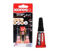 Kores - Super Glue - Power Gel, Instant Power, Extra Strong Glue - University Essentials, Back to School Stationery, Stationery Supplies, Office Supplies - Pack of 3 x 1g