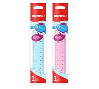 Kores - 15cm Transparent Ruler with Inking Edge - Pack of 1 in Random Colours - Coloured Overlays, School Supplies, Stationery Supplies, University Essentials, Office Supplies