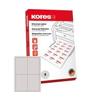 Kores - Universal Self-Adhesive Labels, Format 105 x 48 mm, White - Pack of 100 Sheets