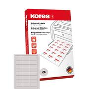 Kores - Universal Self-Adhesive Labels, Format 64,6 x 33,8 mm, White - Pack of 100 Sheets