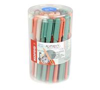 Kores - Vintage Style Ballpoint Pens - K0R-M, 1mm, Triangular, Fade Resistant, Semi-Gel Blue Ink - Back to School Supplies, Crafts and Writing Pens, Pens Multipack - Set of 50 in Assorted Colours