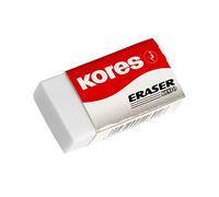 Kores - White PVC Rubber Erasers - KE-30 Pocket Size Block Shape Erasers with Paper Sleeve - 40 x 21 x 10mm - School Supplies, Back to School, Cute Stationary, Office Supplies - Pack of 30