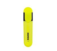 Kores - Yellow Highlighter Pen - Bright Liner Plus, Chisel Tip, Universal Water Based-Ink Highlighter Pen with Ergonomic Shape - Stationery School Supplies, Office Supplies - Pack of 10