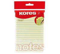 Kores - Yellow Lined Sticky Notes - Coloured, Self-Stick Notes, Memo Block, Notepad, Back to School Supplies, Teacher Supplies, Office Supplies - 150x100mm, Pack of 1 x 100 Sheets