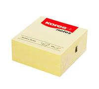 Kores - Yellow Sticky Notes - Coloured, Self-Stick Notes, Memo Block, Note Pad, School and Office Supplies - 75x75mm, Pack of 1 x 400 Sheets