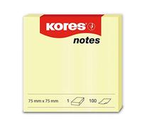 Kores - Yellow Sticky Notes - Self-Stick Notes, Memo Block, Notepad, Teacher and Back to School Supplies, Office Supplies - 75 x 75 mm, Pack of 12 x 100 Sheets