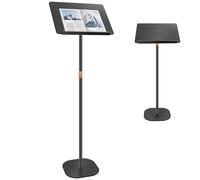 Koretech Podium Stand, Lecterns & Podium, Acrylic Adjustable Angles with Metal Pole and Base, Podium for Church, Weddings, Classroom, Speech, 16'' L x 12'' W x 42.5'' H，Black