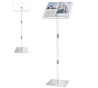 koretech Podium Stand, Lecterns & Podiums, Acrylic Podium, Portable Podium Stand, Adjustable Angles with Metal Base, Podium for Classroom, Church, Weddings, Speech, 16" L x 12" W x 43" H, Clear