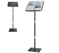koretech Podium Stand, Lecterns & Podiums, Acrylic Podium, Portable Podium Stand, Adjustable Angles with Metal Base, Podium for Classroom, Church, Weddings, Speech, 16" L x 12" W x 46" H, Black