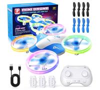 Korffe Mini Drone for Kids Toys for 6-12 Year Old Boys Girls, Birthday Gift for Kids, 6 LED Lighting Modes, RC Quadcopter with 3 Batteries Longer Flight Time